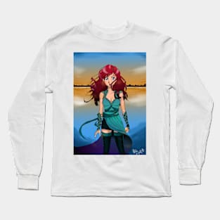 Fantasy Girl with background Long Sleeve T-Shirt